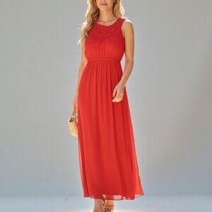 Elegant Red Maxi Dress